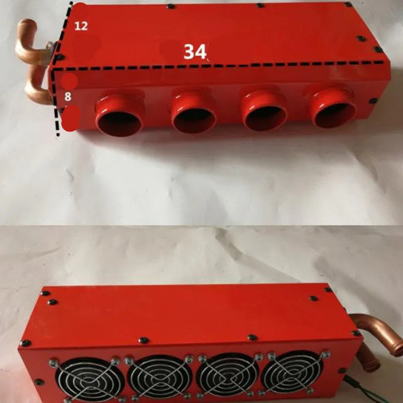 Small metal car heater with copper pipes for 12V 24V vehicle installation