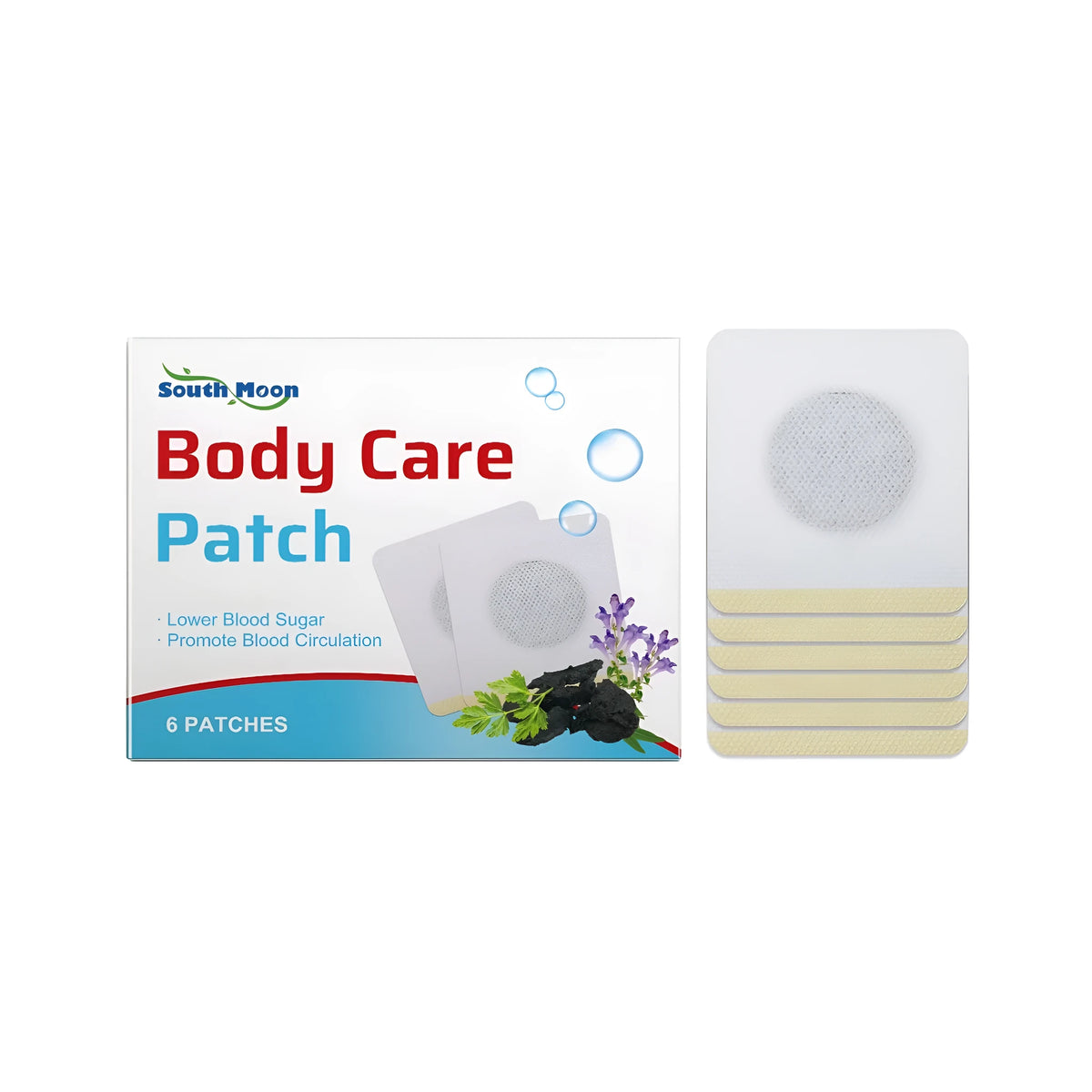 Pack of 6 Body Care Patches with herbal ingredients Folium Artemisiae Argyi, Radix Rehmanniae, Baicalin