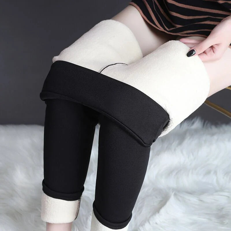 Warm and cozy cashmere-blend leggings in various stylish colors for cold weather wear