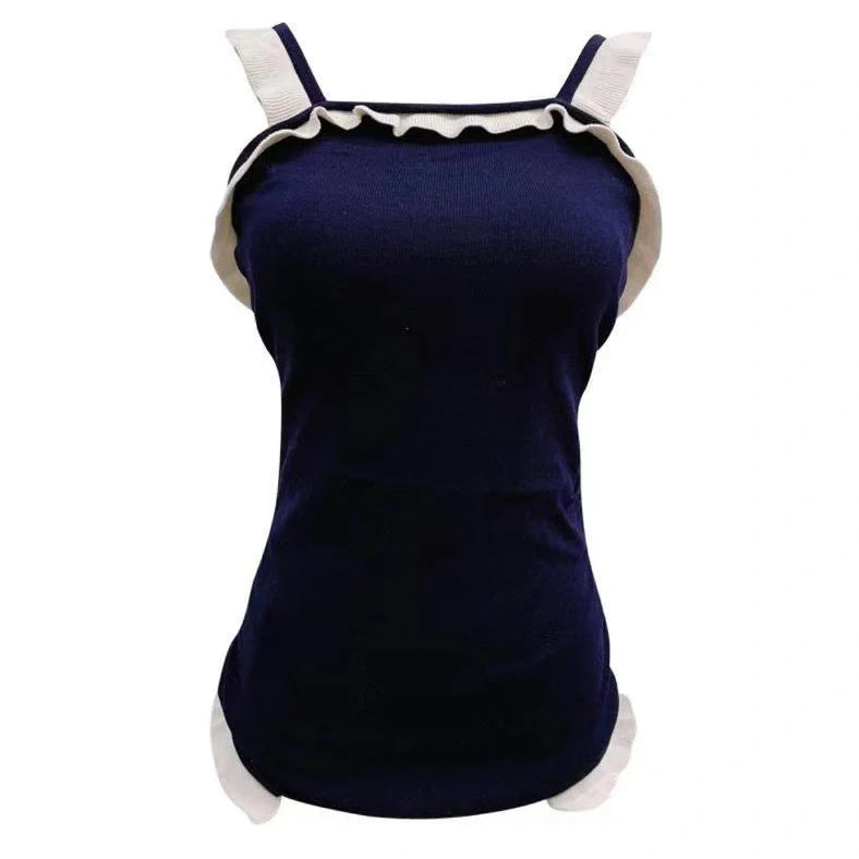 Women's one-piece swimsuit in nylon fabric showing colour options with size guidance information