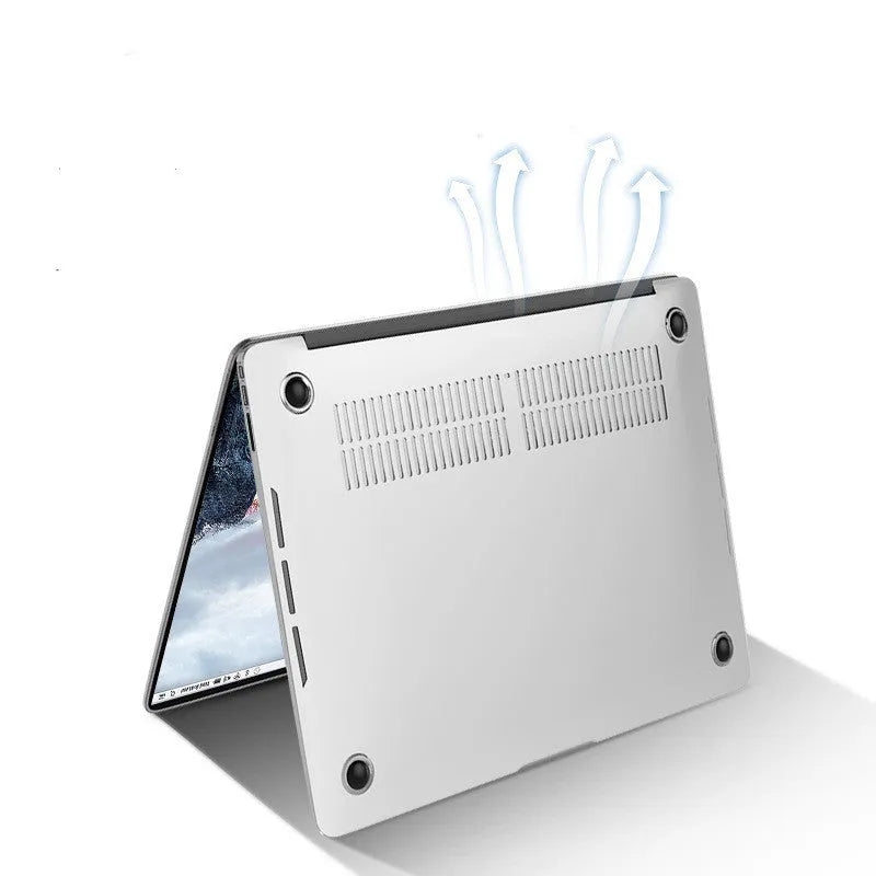 Hard PC protective case for Apple MacBook Pro laptop in transparent and black colour options.