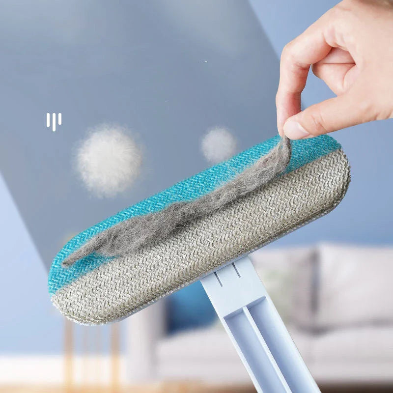 Versatile 4-in-1 Window and Surface Cleaning Brush with Soft Flannel-Covered Bristles for Effective Cleaning on Multiple Surfaces