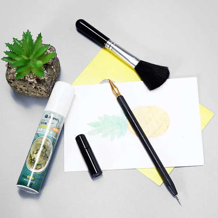 Scratch painting tool set with healing pen, scrapers, brushes, and photo frame accessories