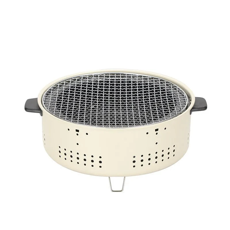 Portable multi-functional charcoal stove with grill rack for 3-5 people.