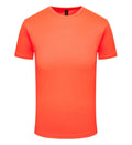 Quick-drying summer t-shirt for outdoor work in fluorescent green colour, short sleeve regular fit