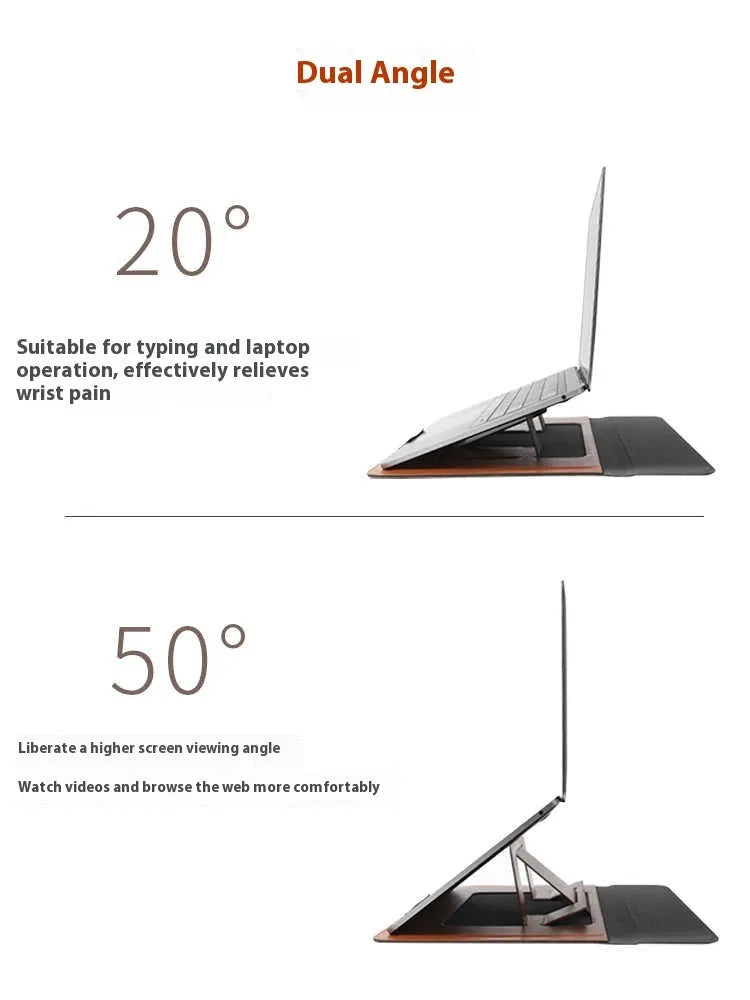 13.3-inch laptop bracket bag with integrated dual-angle stand in business style