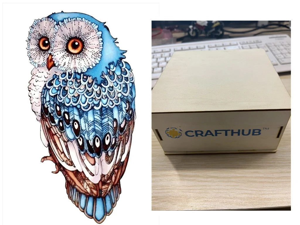 Animal Puzzle Craft Hub A3 Size Wooden Box for puzzle storage and display