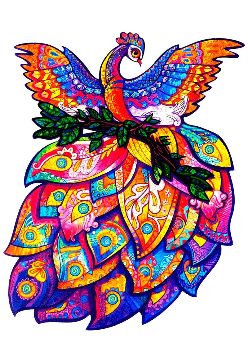 Colourful animal-shaped wooden jigsaw puzzles for children, educational and fun