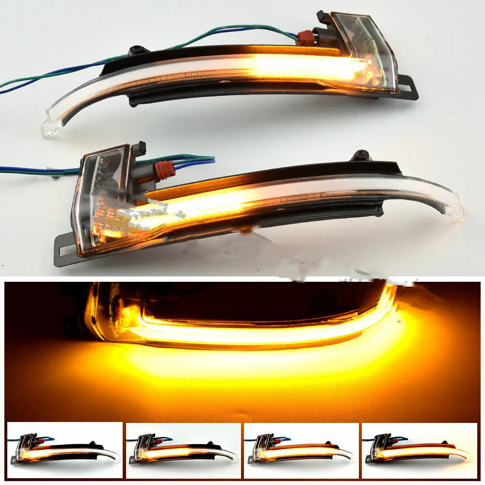 Audi A4 B8.5 rearview mirror running water turn signal in Crystal White ABS plastic