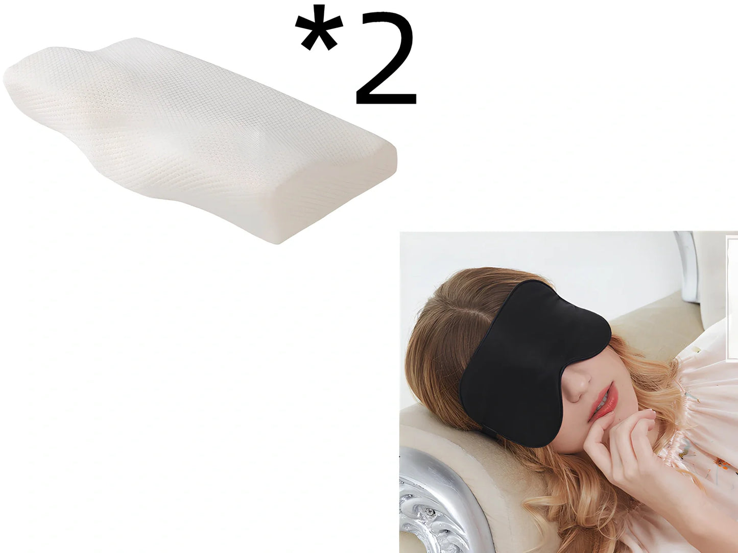 Contoured memory foam cervical pillow in diamond grid gray, 50x30cm size with 6cm neck support contour and polyester lining