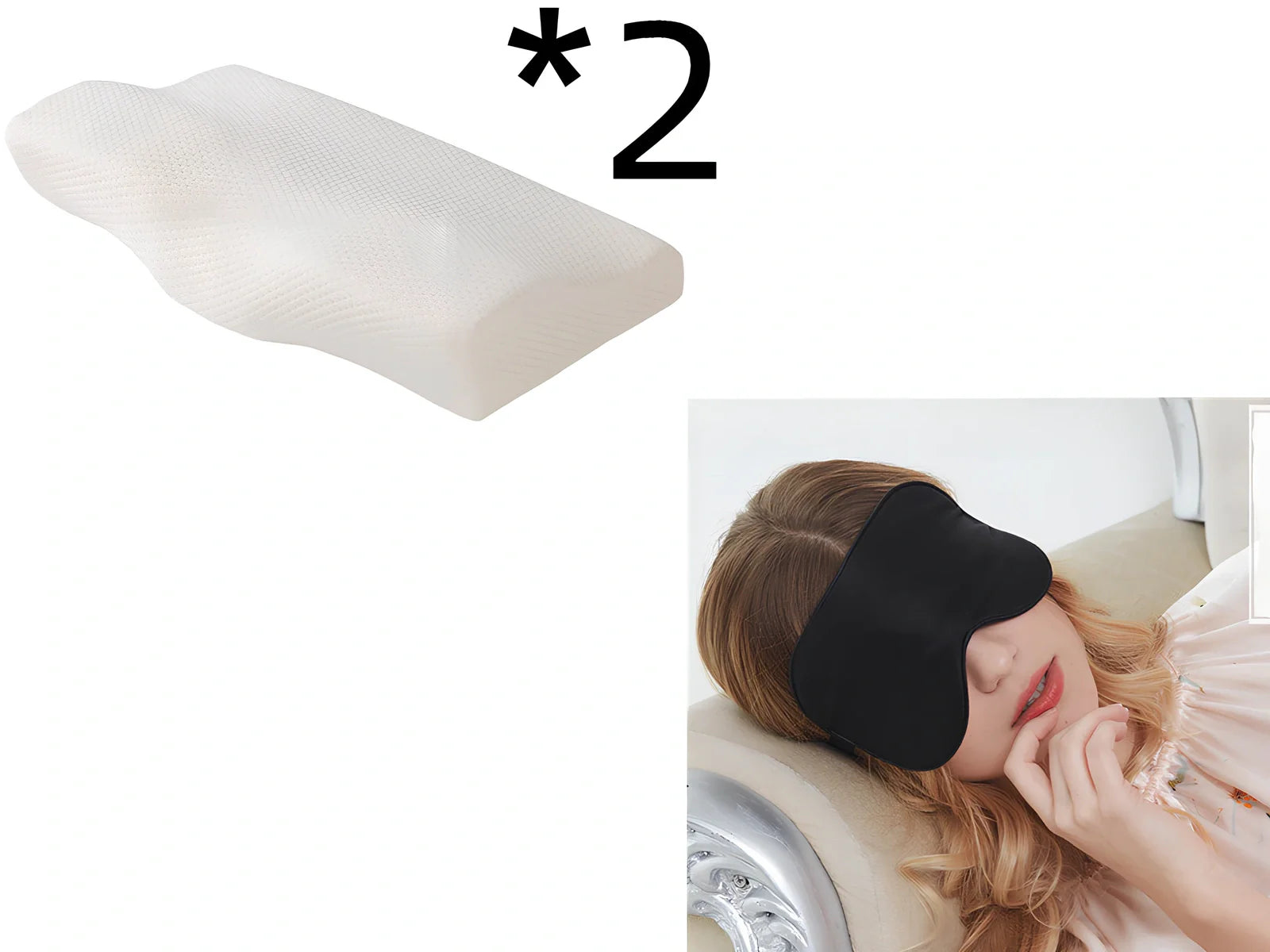 Contoured memory foam cervical pillow in diamond grid gray, 50x30cm size with 6cm neck support contour and polyester lining