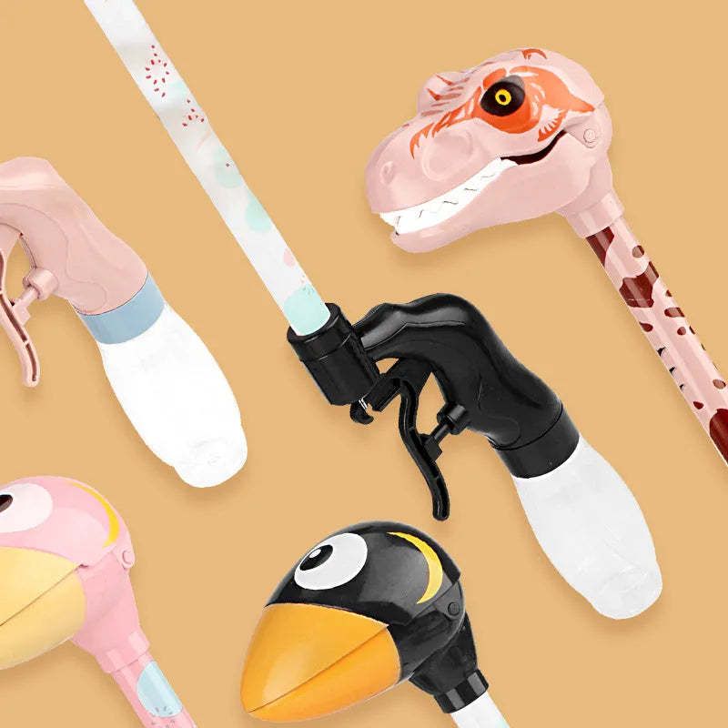 Dinosaur water gun toy 50cm soft foam squirt blaster for kids summer beach pool play pink