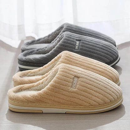 Cozy plush slippers with soft lining and non-slip outsole for indoor and light outdoor use