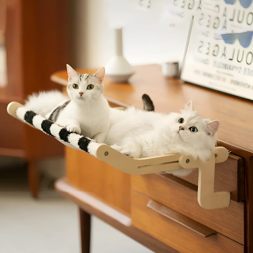 Wooden cat hanging bed climbing frame in 600x215x395mm size with four colour options for cages