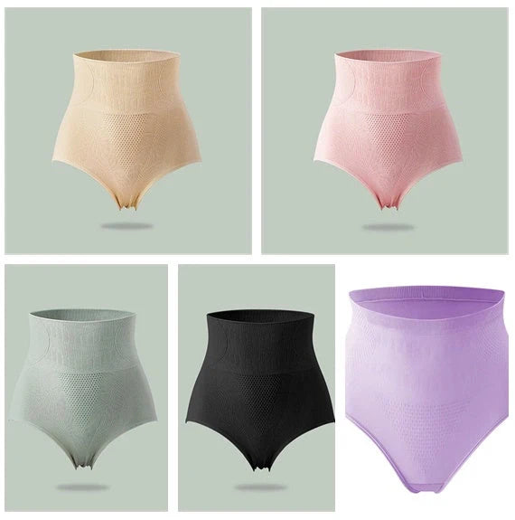 Women's postpartum body shaping shorts with cotton crotch, set of five