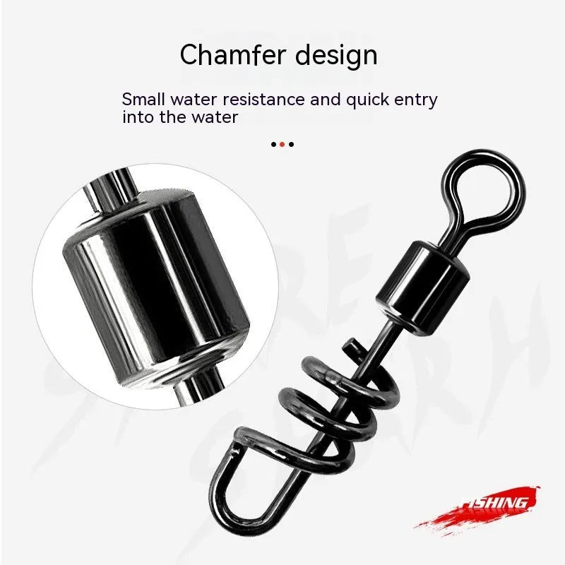 Stainless steel fishing swivel connector with brass barrel in multiple sizes