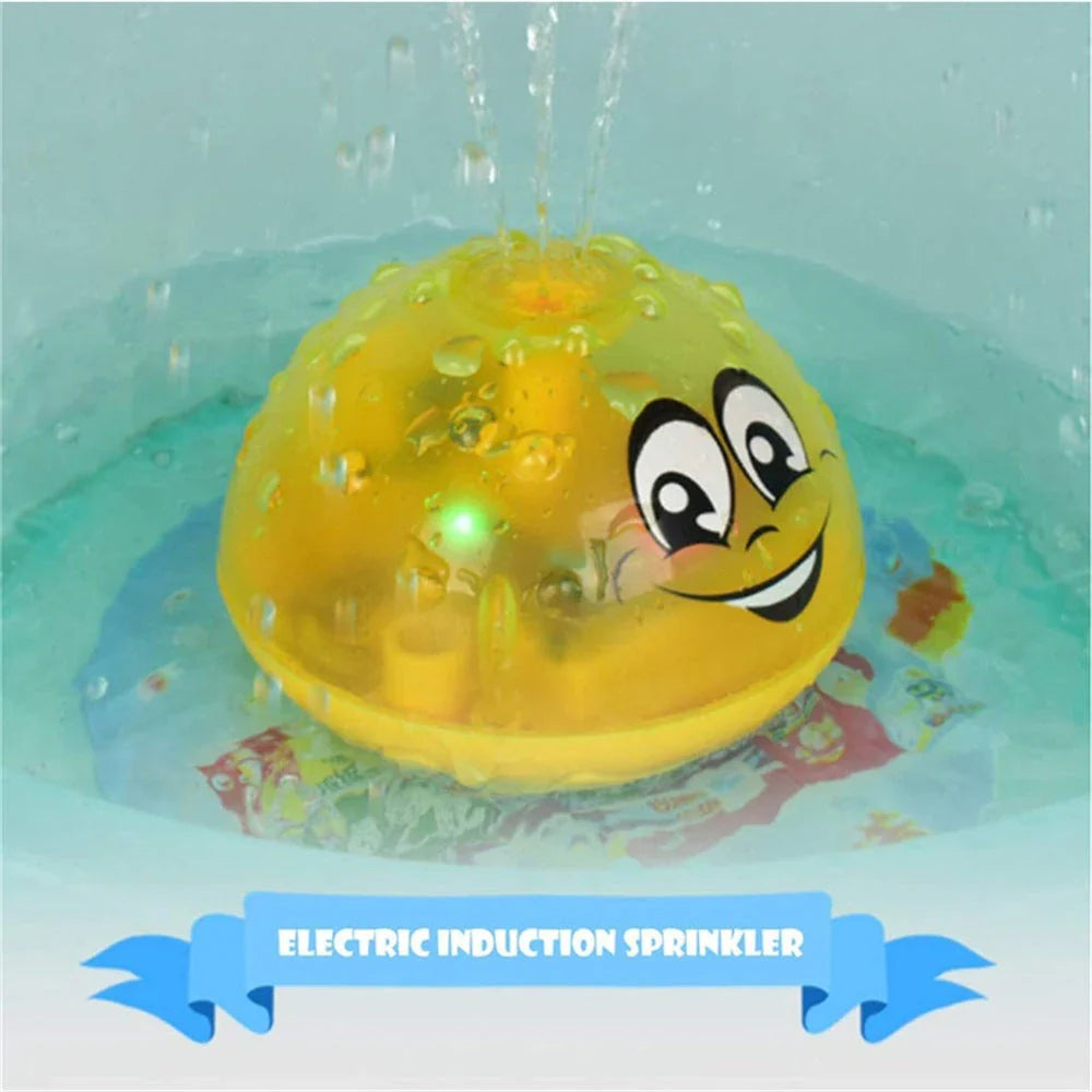 Rotating water spray shower toy for toddlers in bright colours