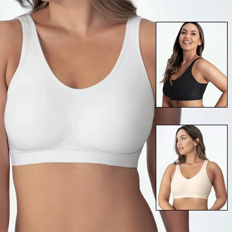 Plus-size S-3XL ShaperBra in white, black, and skin tone options