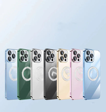Electroplated TPU iPhone case with built-in lens protection in various colours