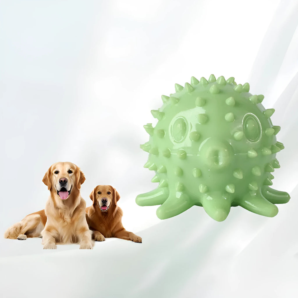 Eight-clawed octopus dog toy in blue made from TPR material for chewing and dental health