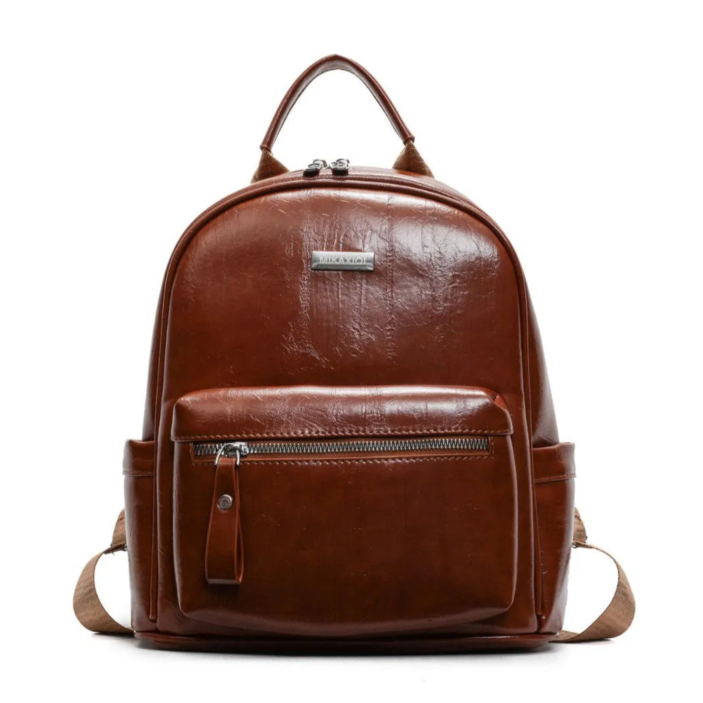 Ladies travel backpack in urban simplicity style, soft PU material, waterproof, with sandwich pocket