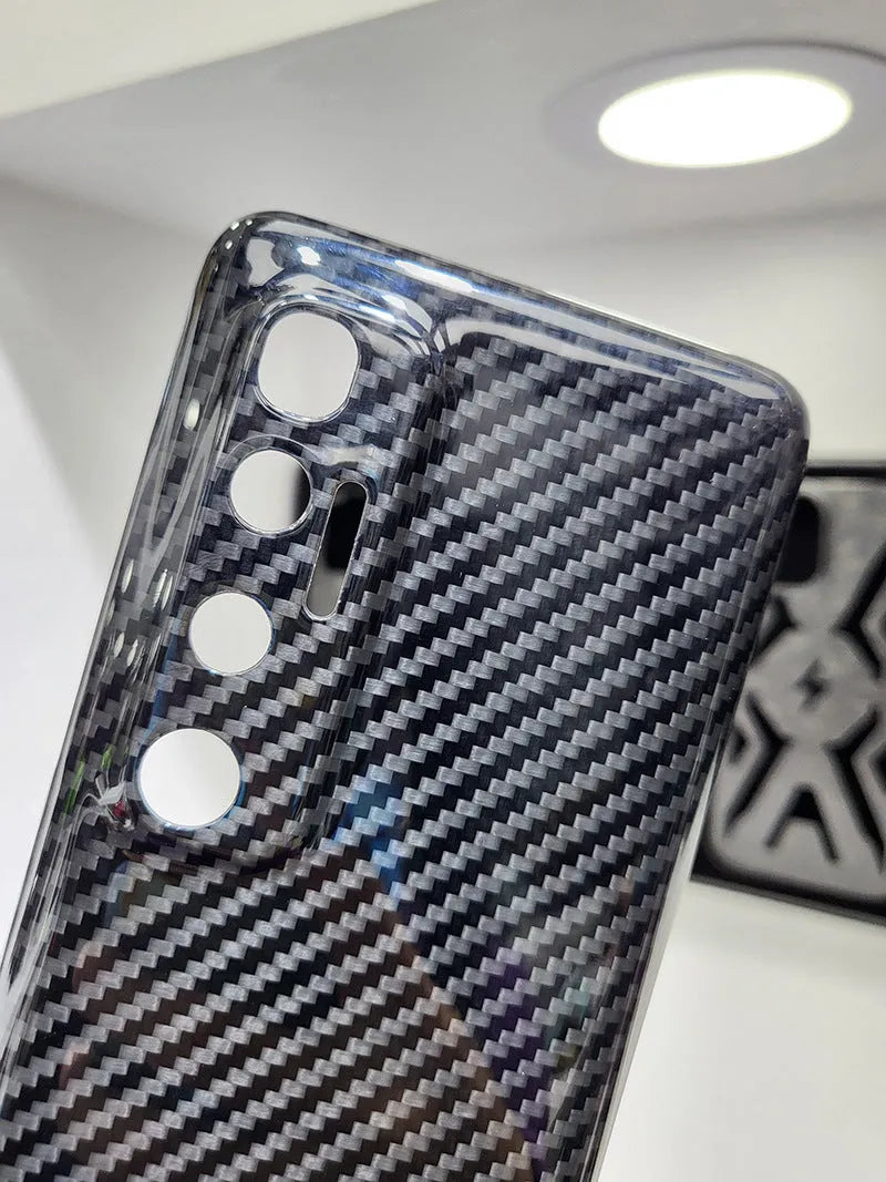 Black Kevlar carbon fibre hard case for Xiaomi 10 Ultra with drop-resistant and fingerprint-resistant properties