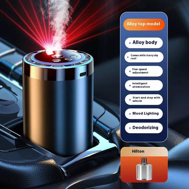 Starry Sky auto perfume aromatherapy car fragrance sprayer with three-gear adjustment and deodorant function