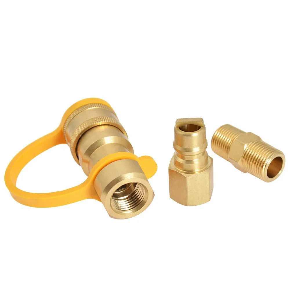Brass gas propane conversion connector with 3/8 inch American standard threads
