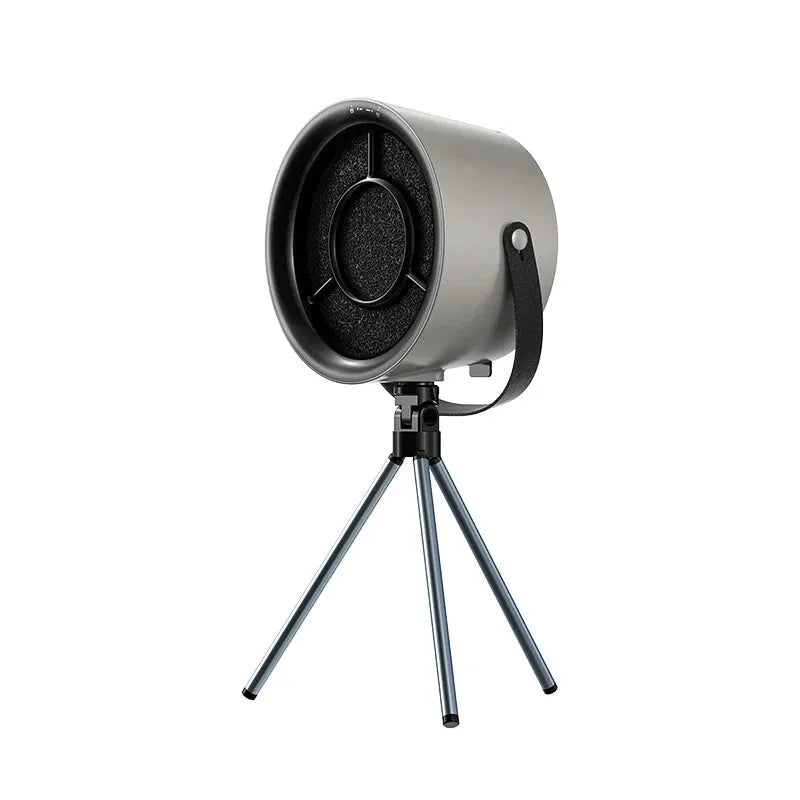Milky white portable desktop kitchen extractor fan with tripod and USB cable