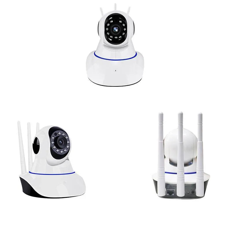 White wireless dome security camera with a 3.6mm lens for indoor and outdoor HD monitoring.