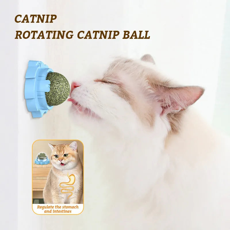 Lion-shaped cat chew toy in blue with textured molar surface for dental play
