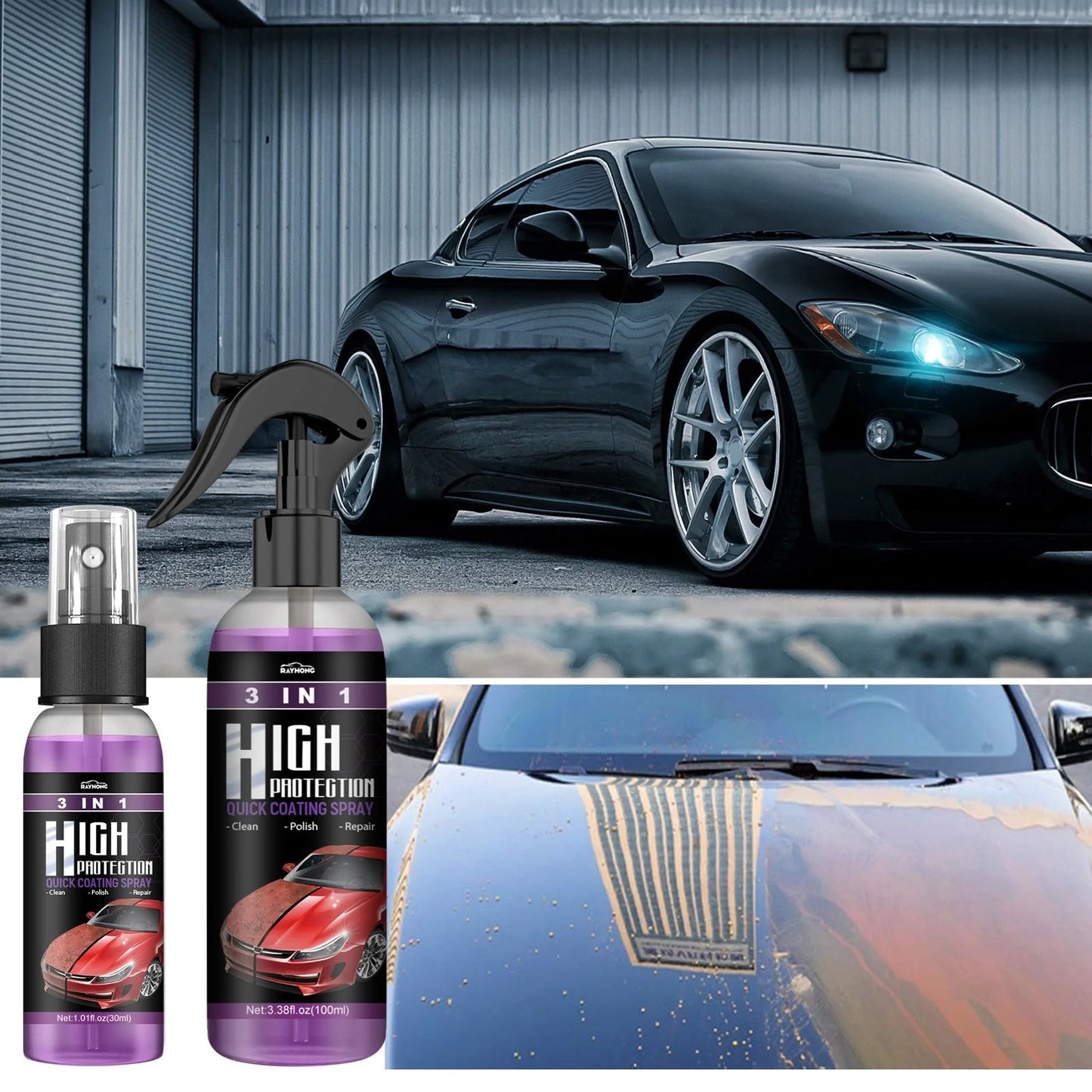 3 In 1 High Protection Fast Car Paint Spray Automatic for quick and easy car paint touch-ups
