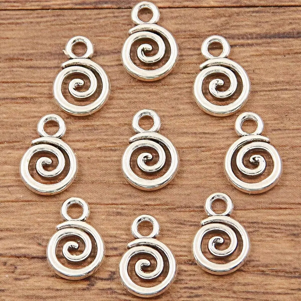 Double-sided hollow circle pendant in alloy with electroplated finish, simple round style, 7x11mm size on white background