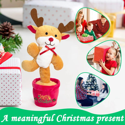 Interactive Christmas plush toy with singing and recording features