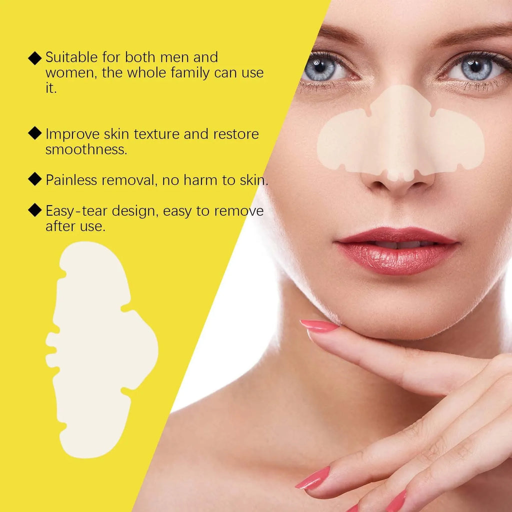 Pack of 12 clear hydrocolloid nose pore patches for facial skincare