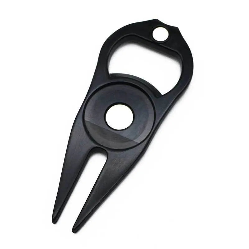 Zinc alloy golf ball yoke bottle opener tool in black, green or silver colours with 88mm length