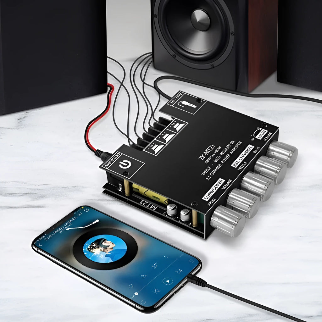 MT21 Bluetooth digital amplifier board PCB with 324 communication interface for DIY subwoofer speaker project