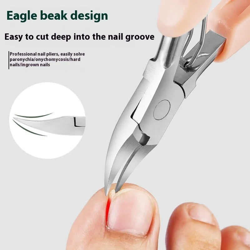 Bevel olecranon nail groove clippers in five colours - black, red, blue, pink, white