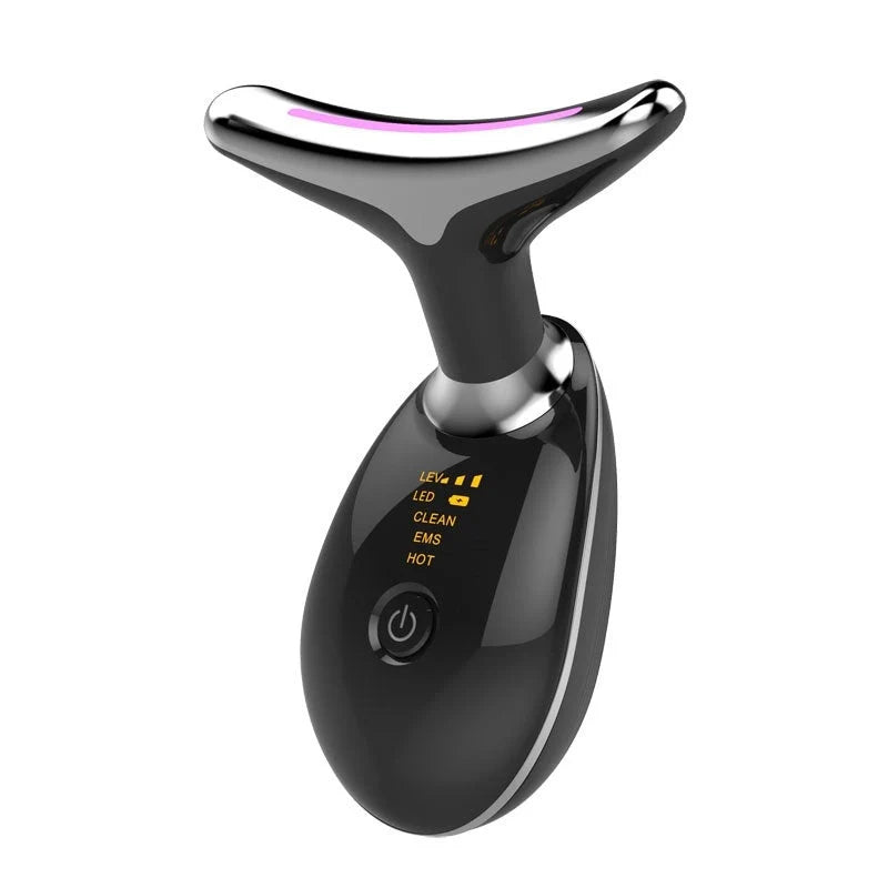 EMS Thermal Neck Massager with LED therapy for wrinkle reduction and skin tightening