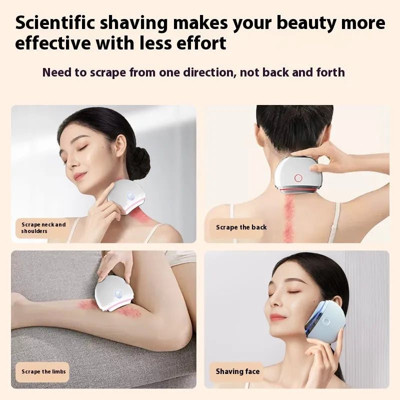 French pattern electric scraping photon IPL beauty instrument with colour light therapy display showing red and blue light wavelengths