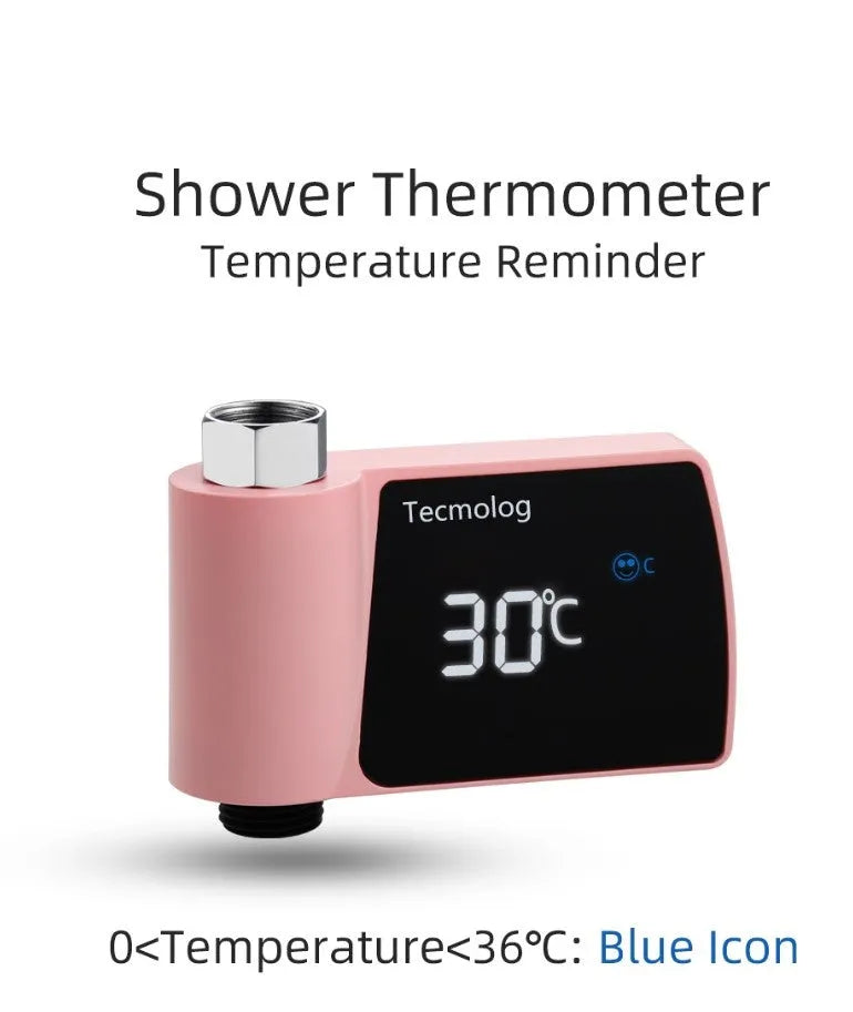 Plastic visual shower faucet water thermometer with no power consumption in black colour