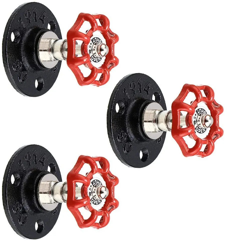 Metal water pipe style wall hook for towels in black green or red colours