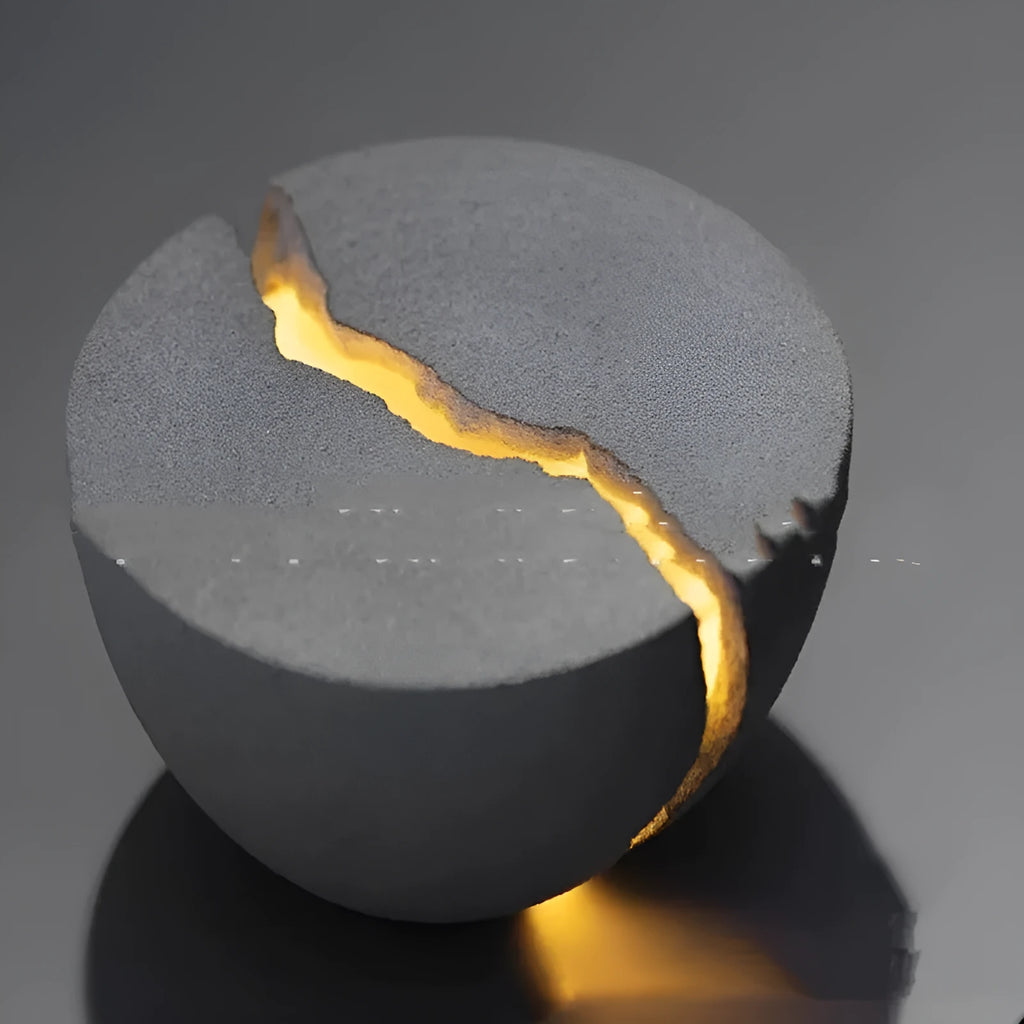 Designer minimalist art table lamp with resin natural sand finish in modern simplicity style, size 130x70mm