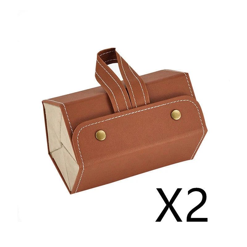 Foldable PU leather sunglasses and eyeglasses organizer case with five slots