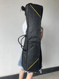 Black tenor trombone bag made of Oxford cloth with padded interior and outer pocket