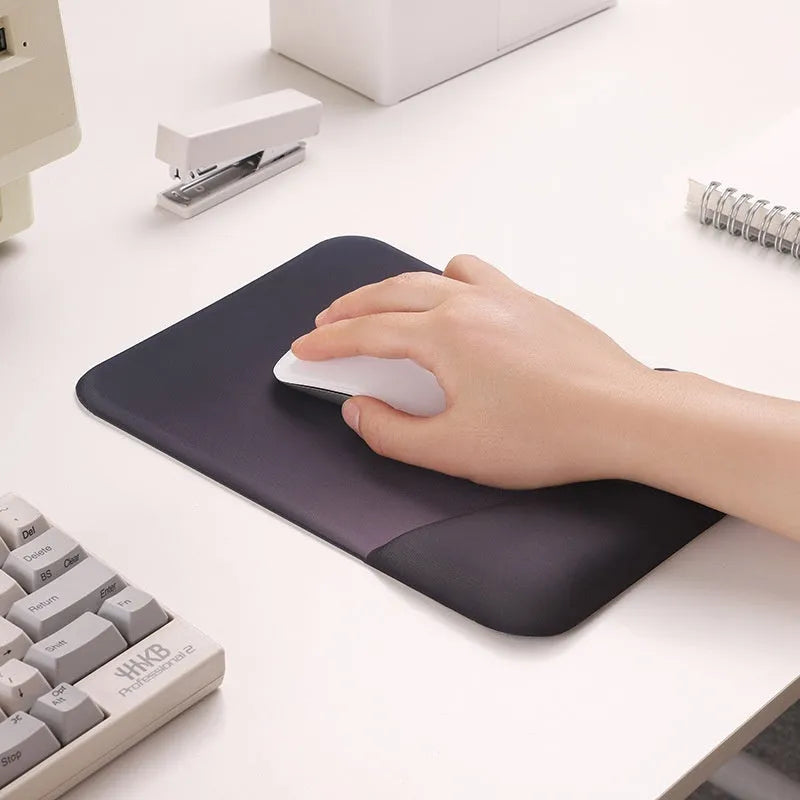 Square silicone gel wrist rest mouse mat with cloth surface in fresh style colour options