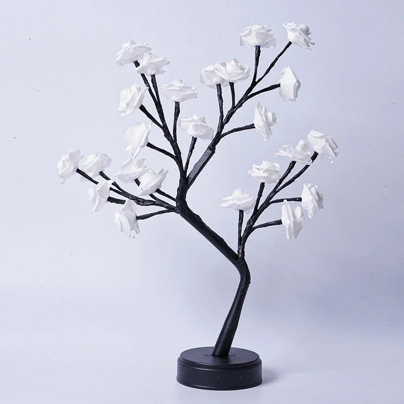 Elegant USB-powered flower lamp with detailed 3D rose design, providing warm, ambient lighting for any room