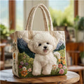 Large-capacity women's handbag with colourful spotted print in retro style, box-shaped with double shoulder straps