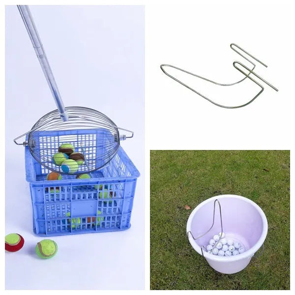Stainless steel golf ball picker retriever tool with metallic finish