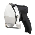 Black electric meat cleaver blade for a turkey barbecue machine with adjustable sizing.